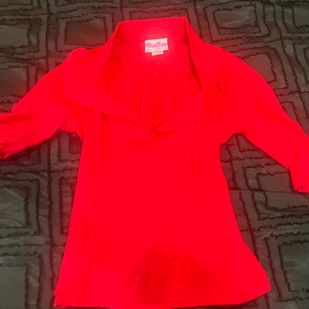 Pinup Couture Bold Red Blouse